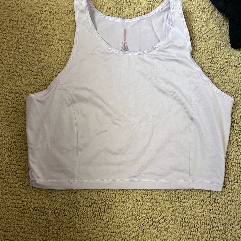 Lucy Pastel Lavender High-Neck Crop Sports Bra